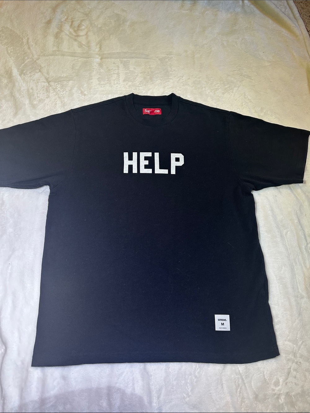 Supreme Black HELP Short Sleeve Tee